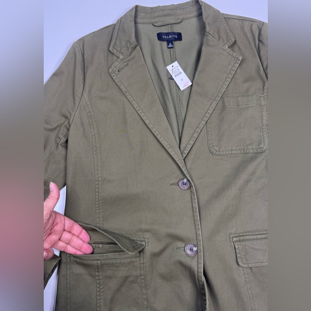 NWT Talbots Casual Washed Aiden Twill Blazer Womens Size 12 - Picture 8 of 13